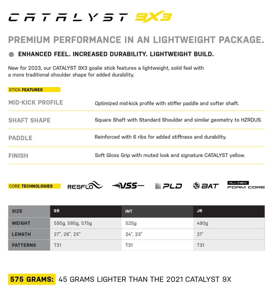 True CATALYST 9X3 Goalie Stick Senior 27"- Black 12 True CATALYST 9X3 Goalie Stick Senior 27"- Black – Bild 12