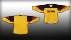 Deutschland Eishockey Fan Trikot Gold / Schwarz -Hockey-Ausrüstungsgeschäft Deutschland 17 18 gelb 1