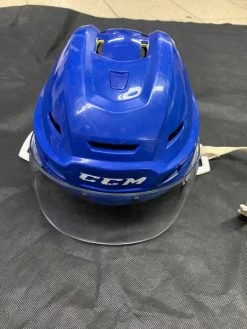 CCM Tacks 310 Helm + Visier (flat) Gebraucht (blau)