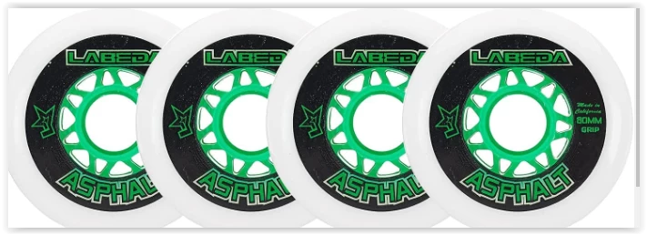 Labeda Asphalt Outdoor Rollen Grip - 4er Set (durchsichtig-grün) 1 Labeda Asphalt Outdoor Rollen Grip - 4er Set (durchsichtig-grün)